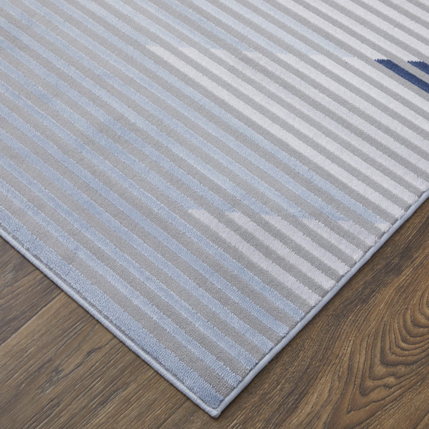 10' X 13' White Gray and Gold Geometric Power Loom Area Rug