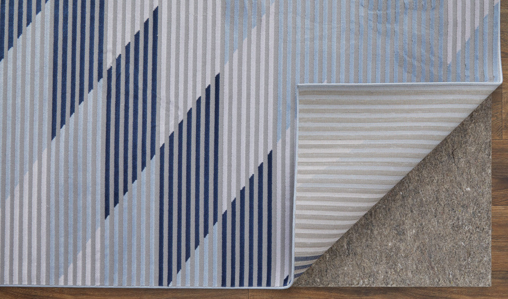 10' X 13' White Gray and Gold Geometric Power Loom Area Rug