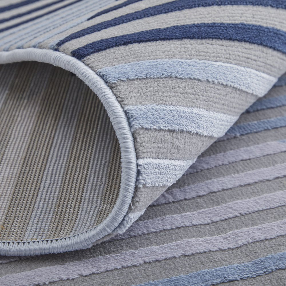 10' X 13' White Gray and Gold Geometric Power Loom Area Rug