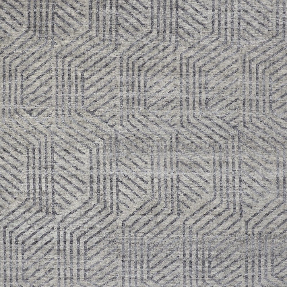 5' X 8' Tan and Gray Wool Geometric Hand Knotted Area Rug