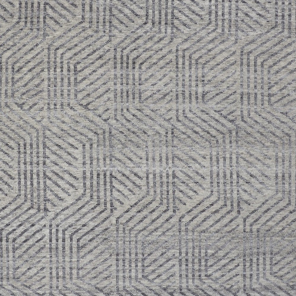 5' X 8' Tan and Gray Wool Geometric Hand Knotted Area Rug