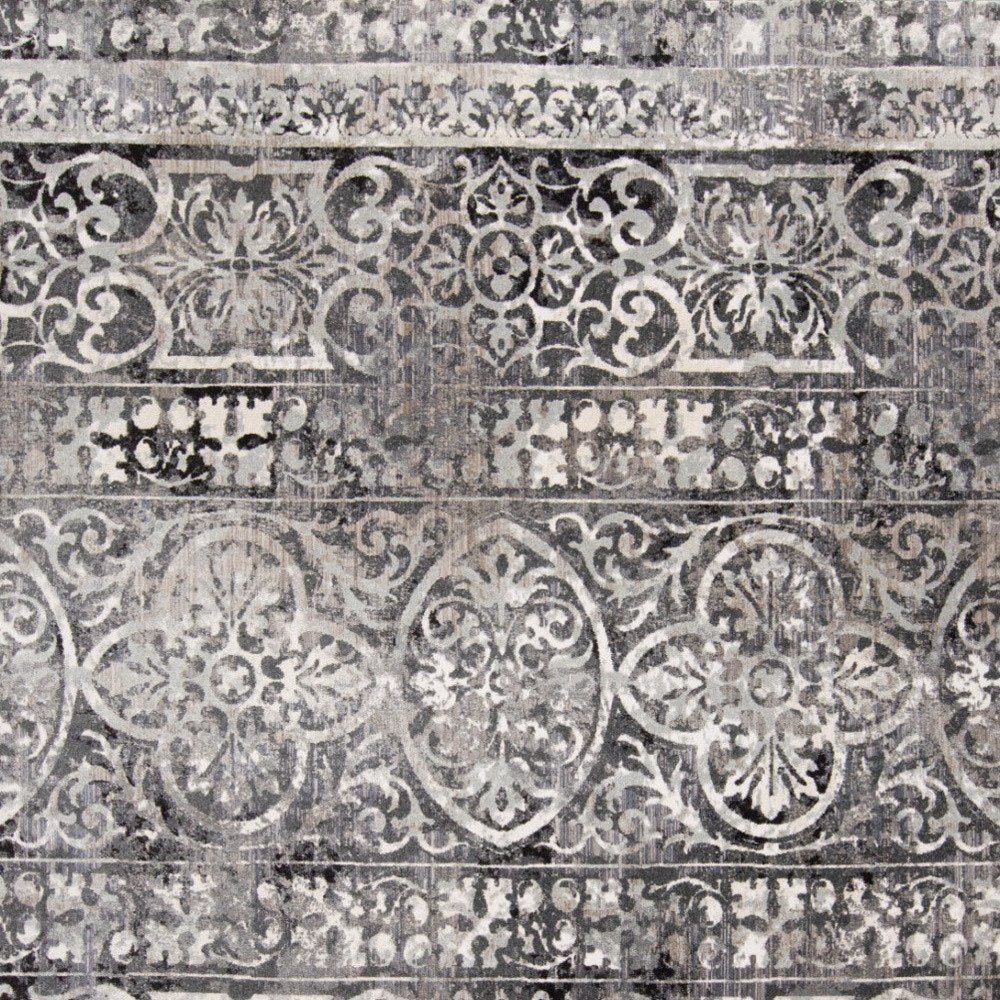 8' X 10' Gray And Ivory Abstract Distressed Area Rug