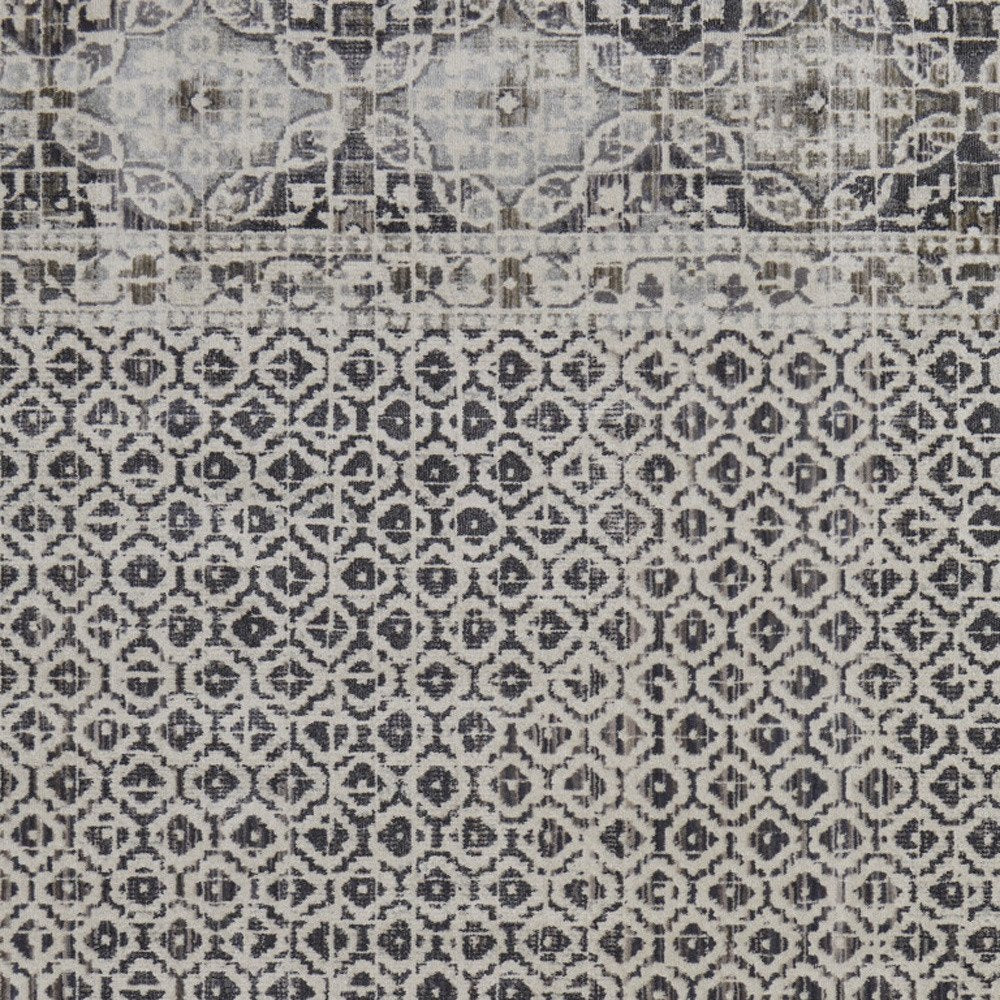 8' X 10' Gray And Ivory Abstract Distressed Area Rug