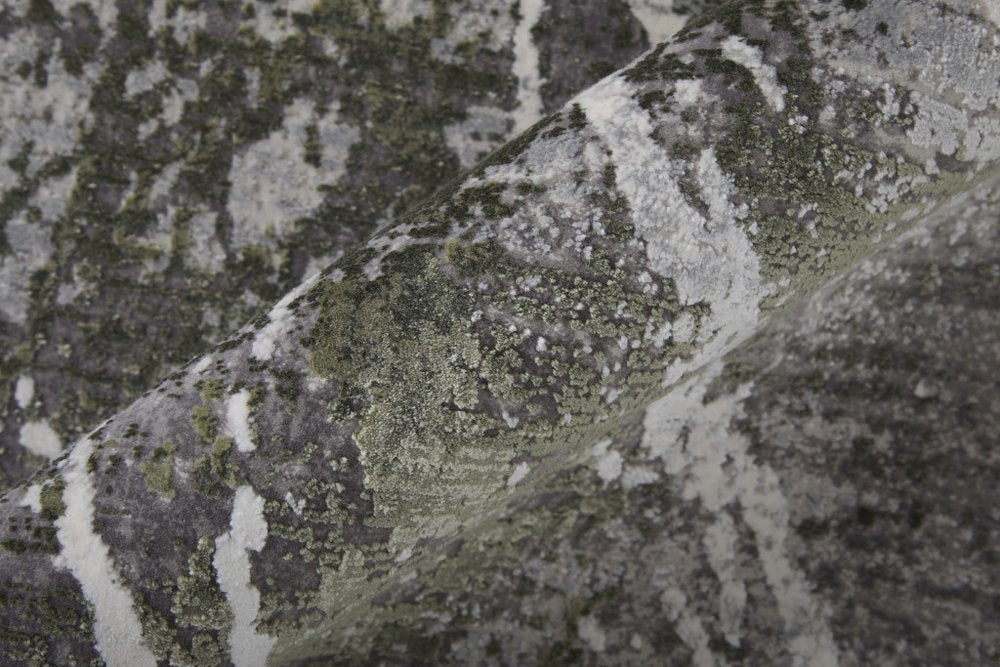 3' X 5' Taupe and Gray Abstract Power Loom Area Rug With Fringe