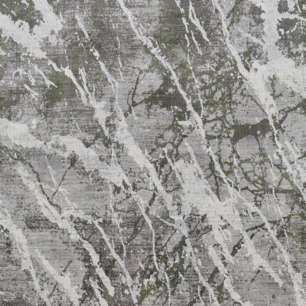 3' X 5' Taupe and Gray Abstract Power Loom Area Rug With Fringe