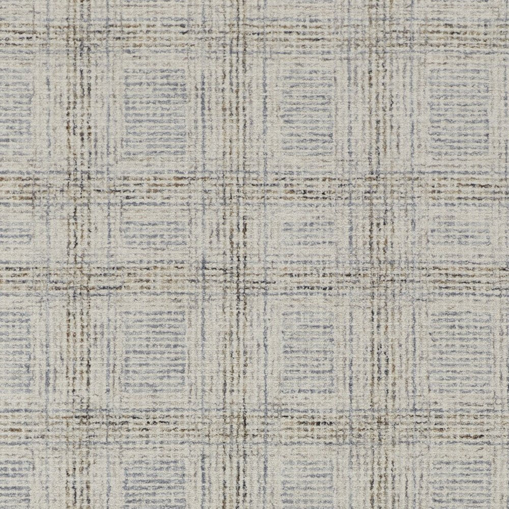 10' X 14' Ivory and Gray Wool Geometric Hand Tufted Area Rug