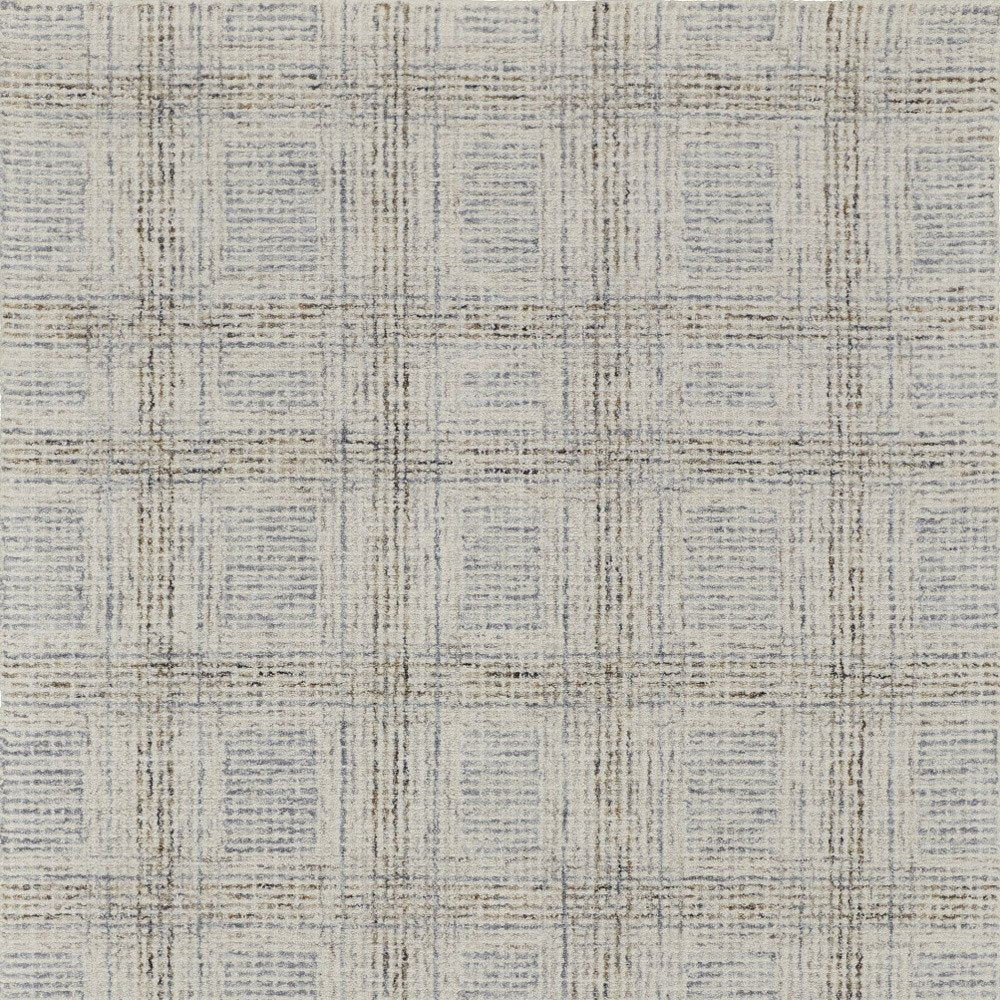 10' X 14' Ivory and Gray Wool Geometric Hand Tufted Area Rug