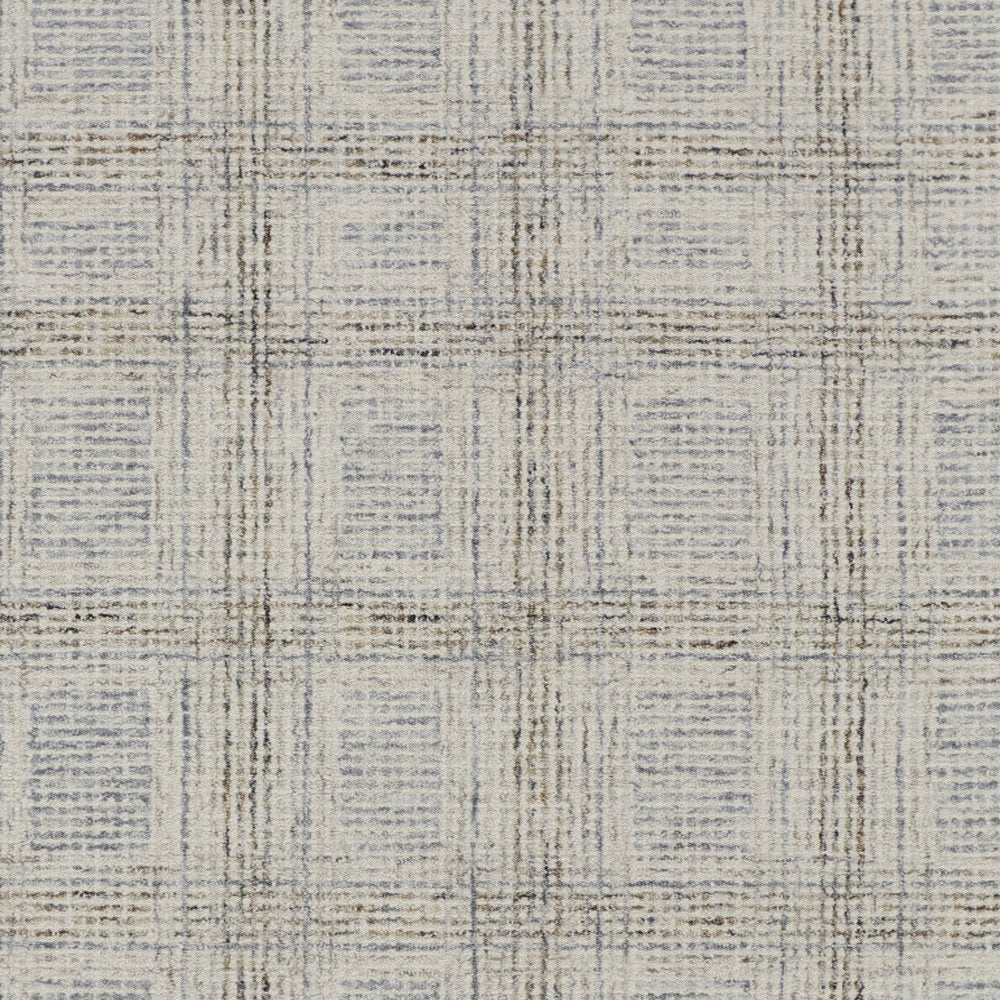 10' X 14' Ivory and Gray Wool Geometric Hand Tufted Area Rug