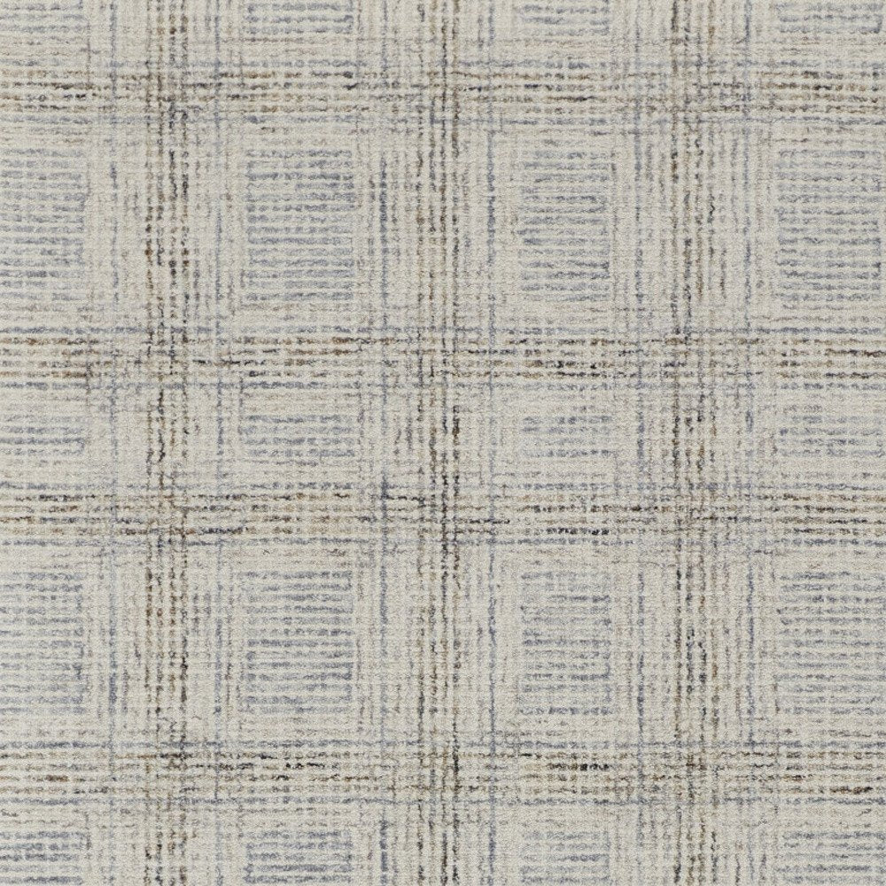 10' X 14' Ivory and Gray Wool Geometric Hand Tufted Area Rug