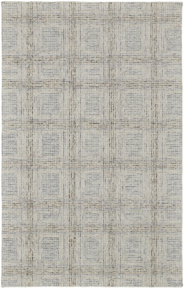 10' X 14' Ivory and Gray Wool Geometric Hand Tufted Area Rug