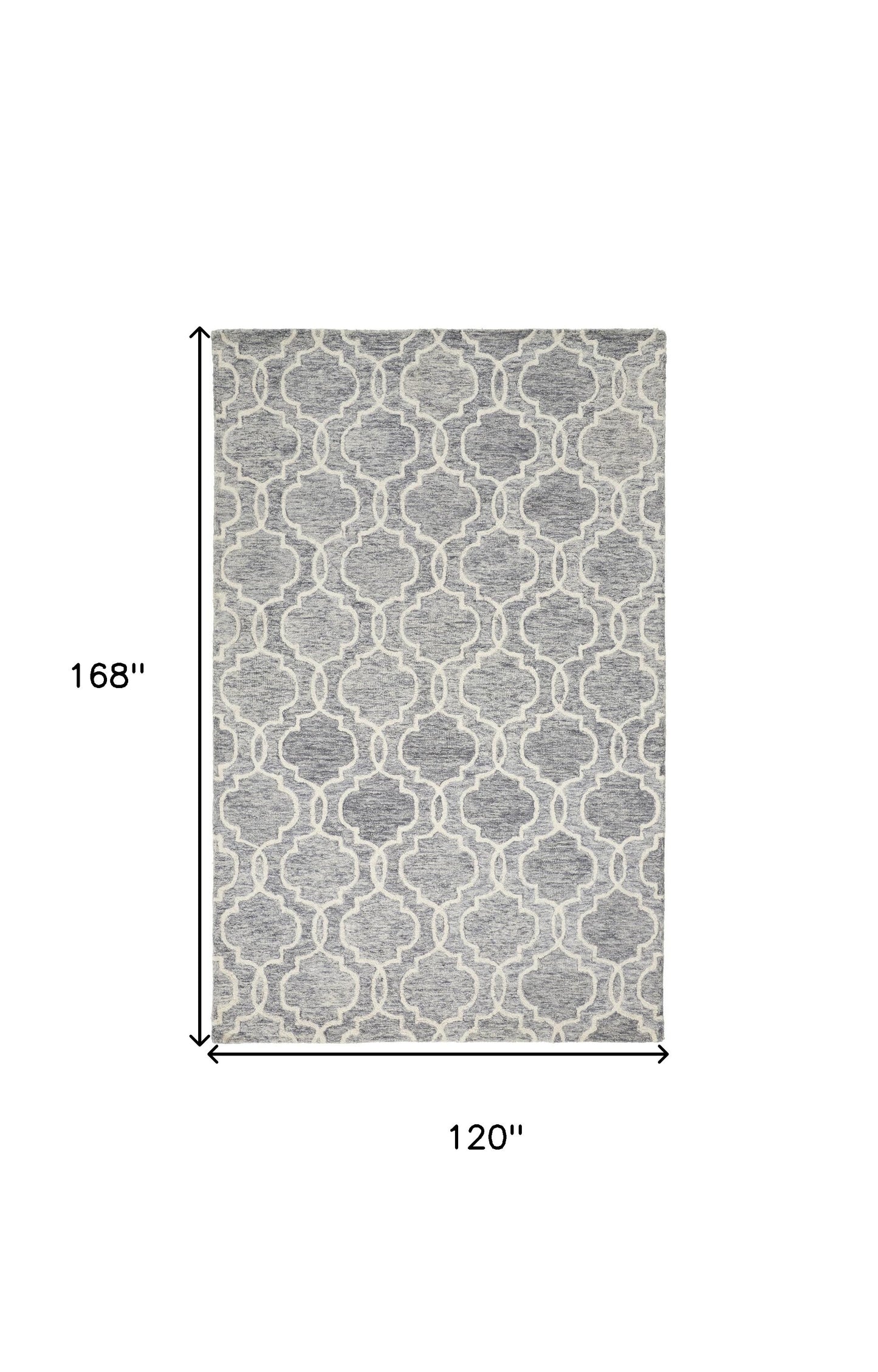 10' X 14' Ivory and Gray Wool Floral Hand Tufted Area Rug