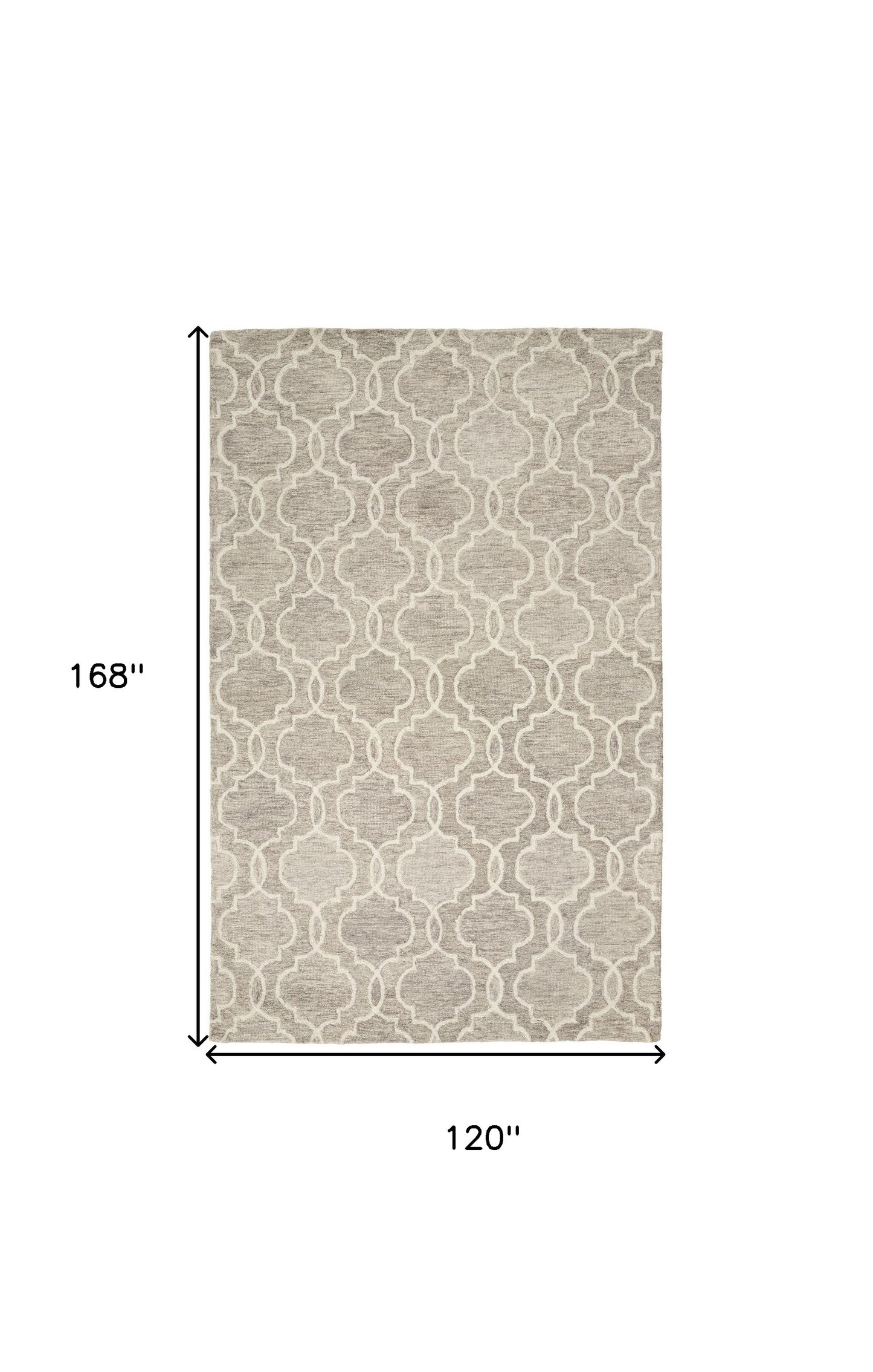 10' X 14' Ivory and Gray Wool Floral Hand Tufted Area Rug