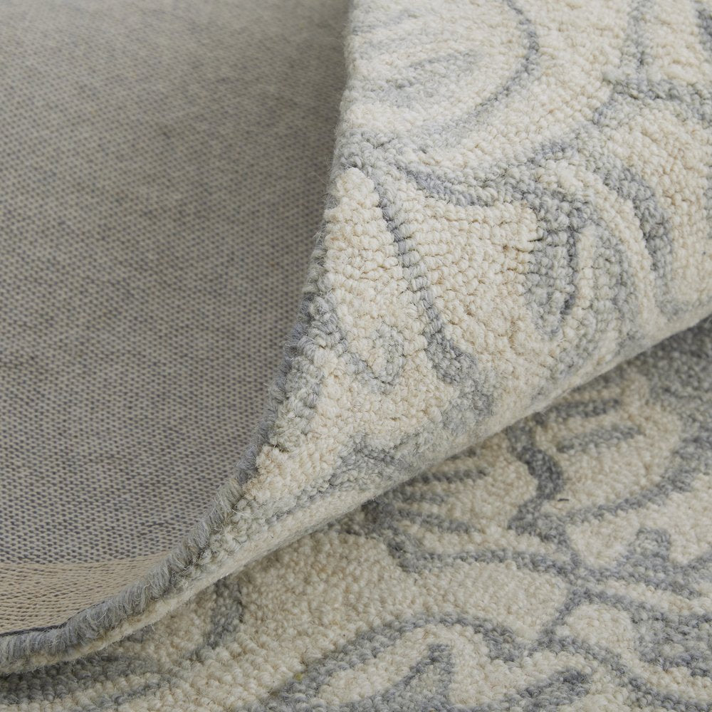 10' X 14' Blue and Ivory Wool Oriental Hand Tufted Area Rug