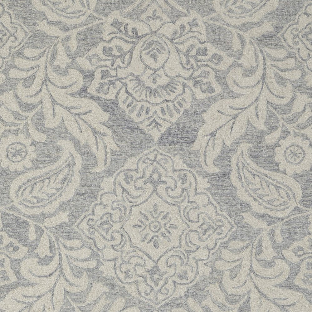 10' X 14' Blue and Ivory Wool Oriental Hand Tufted Area Rug