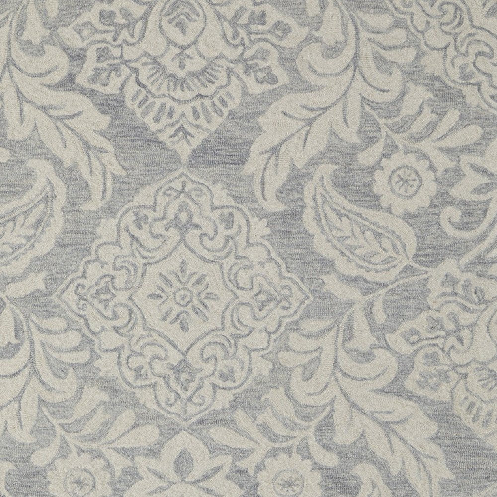 10' X 14' Blue and Ivory Wool Oriental Hand Tufted Area Rug