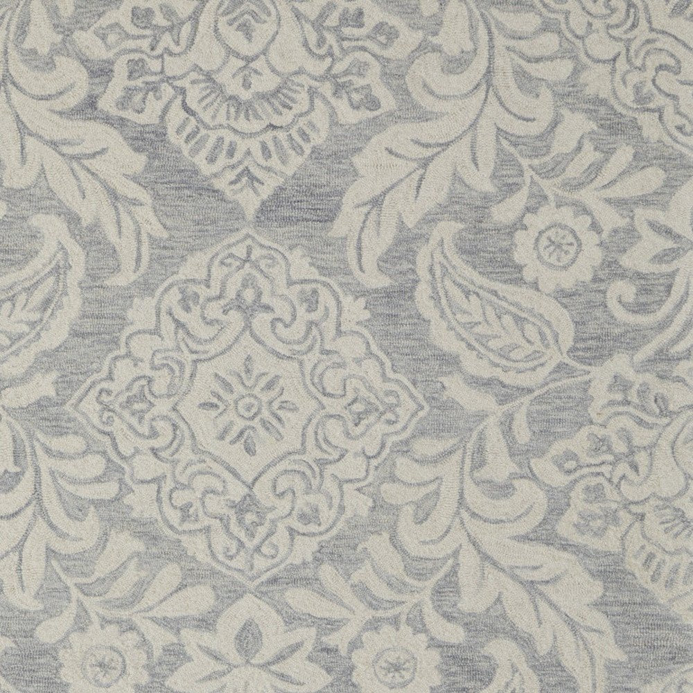 10' X 14' Blue and Ivory Wool Oriental Hand Tufted Area Rug