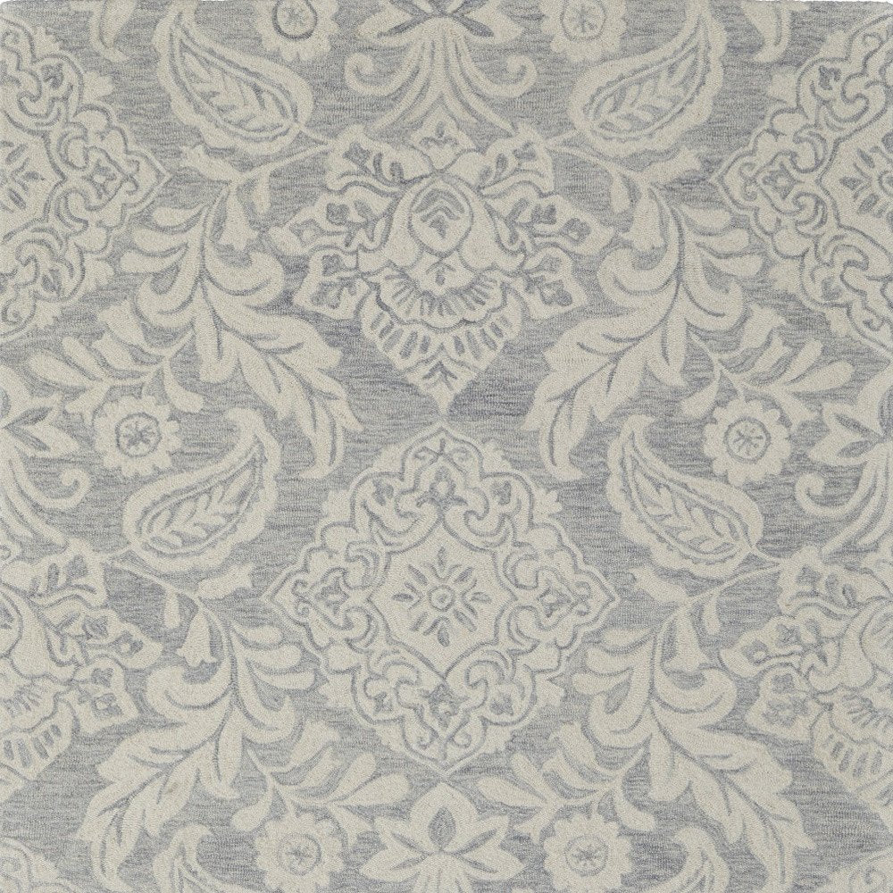 10' X 14' Blue and Ivory Wool Oriental Hand Tufted Area Rug