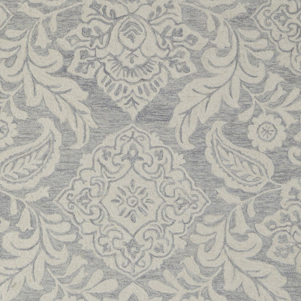 10' X 14' Blue and Ivory Wool Oriental Hand Tufted Area Rug