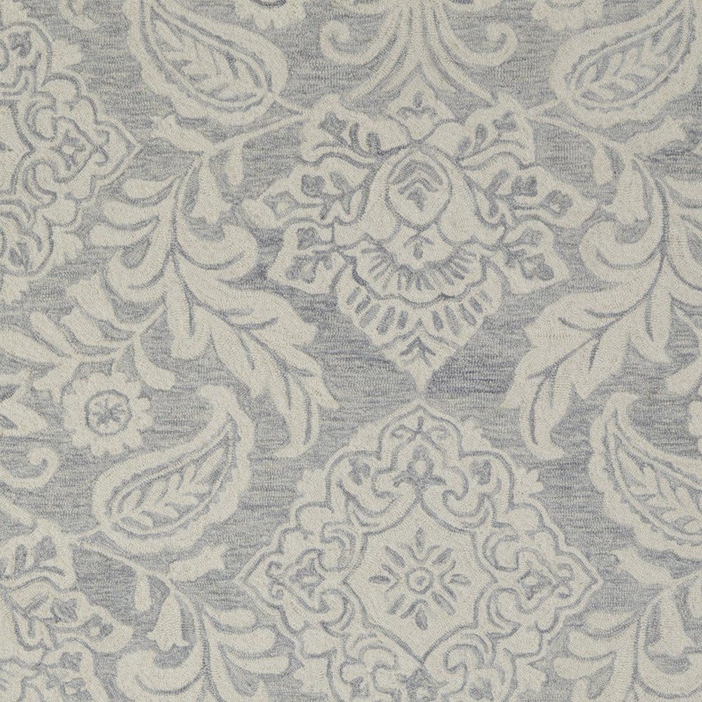 10' X 14' Blue and Ivory Wool Oriental Hand Tufted Area Rug