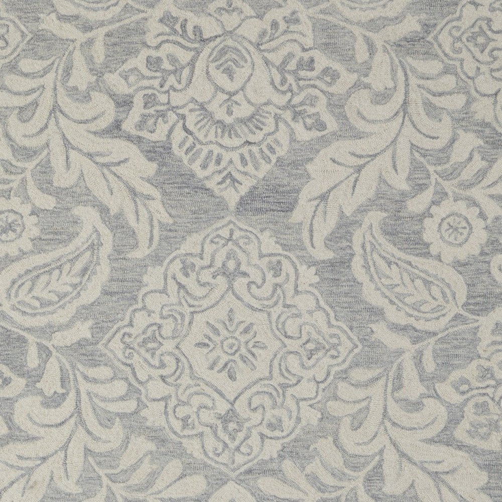 10' X 14' Blue and Ivory Wool Oriental Hand Tufted Area Rug