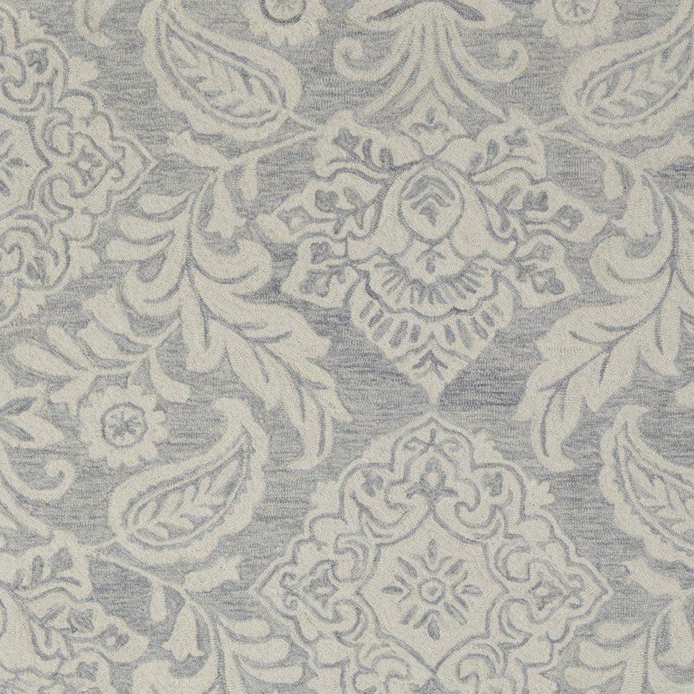 10' X 14' Blue and Ivory Wool Oriental Hand Tufted Area Rug