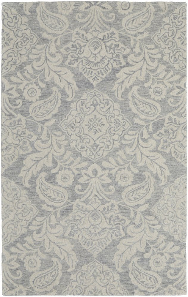 10' X 14' Blue and Ivory Wool Oriental Hand Tufted Area Rug