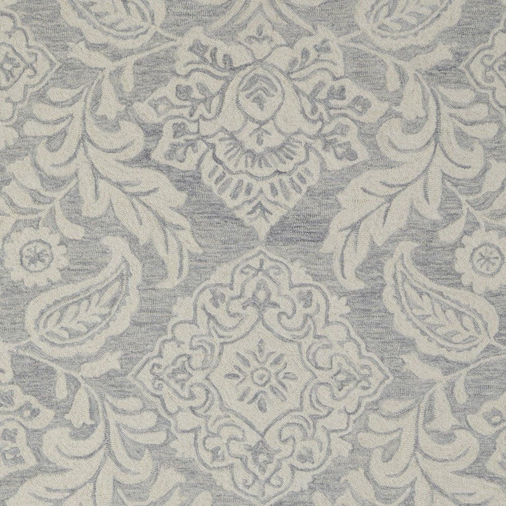 10' X 14' Blue and Ivory Wool Oriental Hand Tufted Area Rug