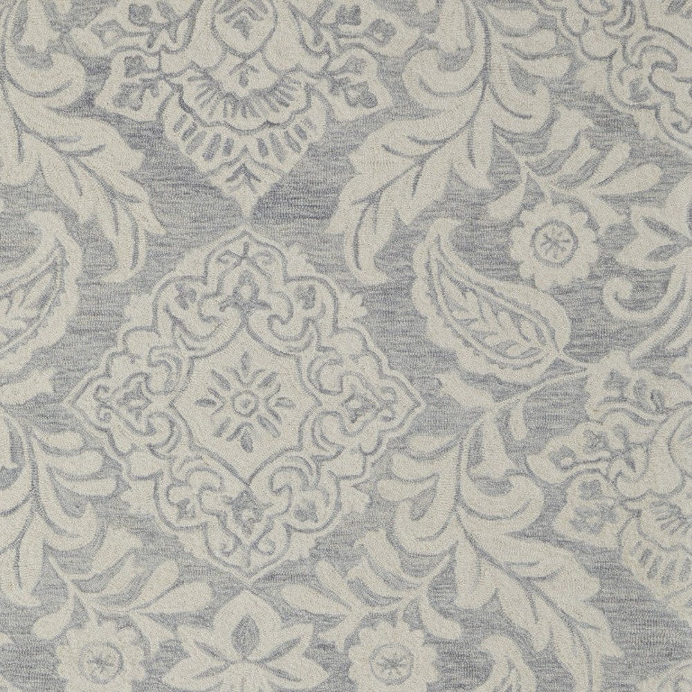 10' X 14' Blue and Ivory Wool Oriental Hand Tufted Area Rug