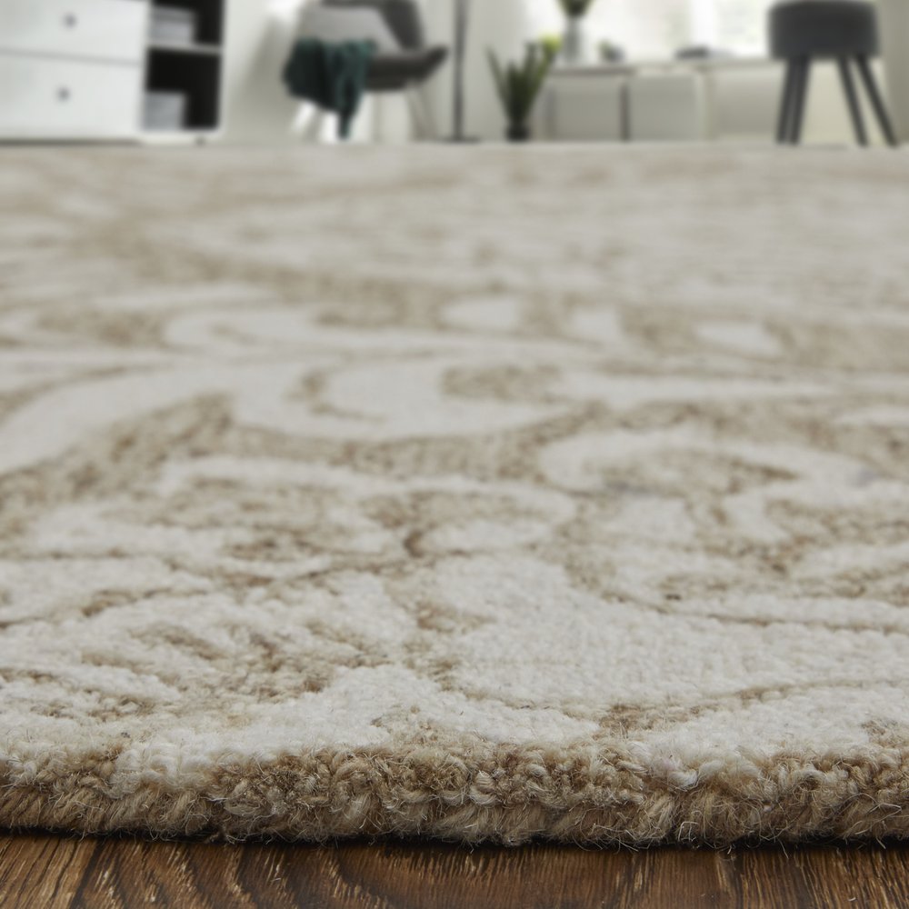 10' X 14' Blue and Ivory Wool Oriental Hand Tufted Area Rug