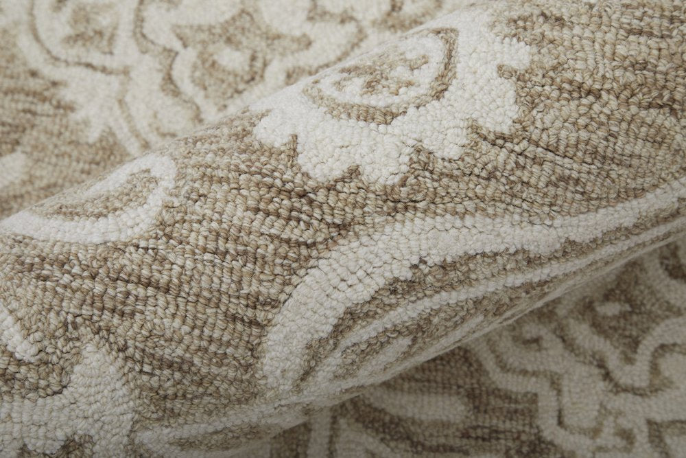 10' X 14' Blue and Ivory Wool Oriental Hand Tufted Area Rug