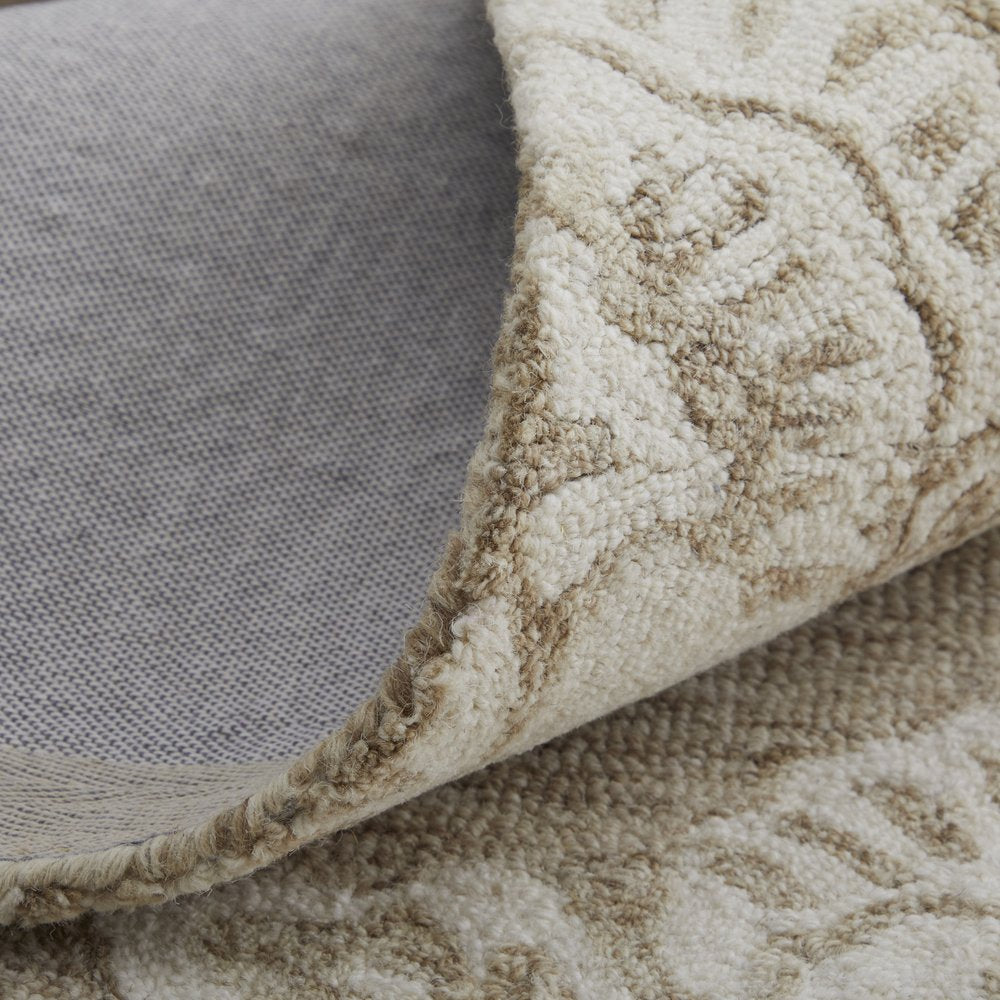 10' X 14' Blue and Ivory Wool Oriental Hand Tufted Area Rug