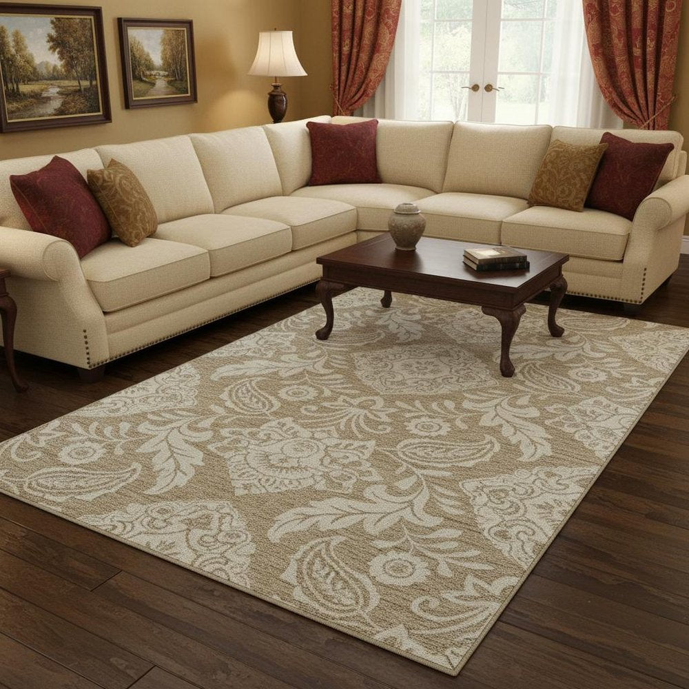 10' X 14' Blue and Ivory Wool Oriental Hand Tufted Area Rug