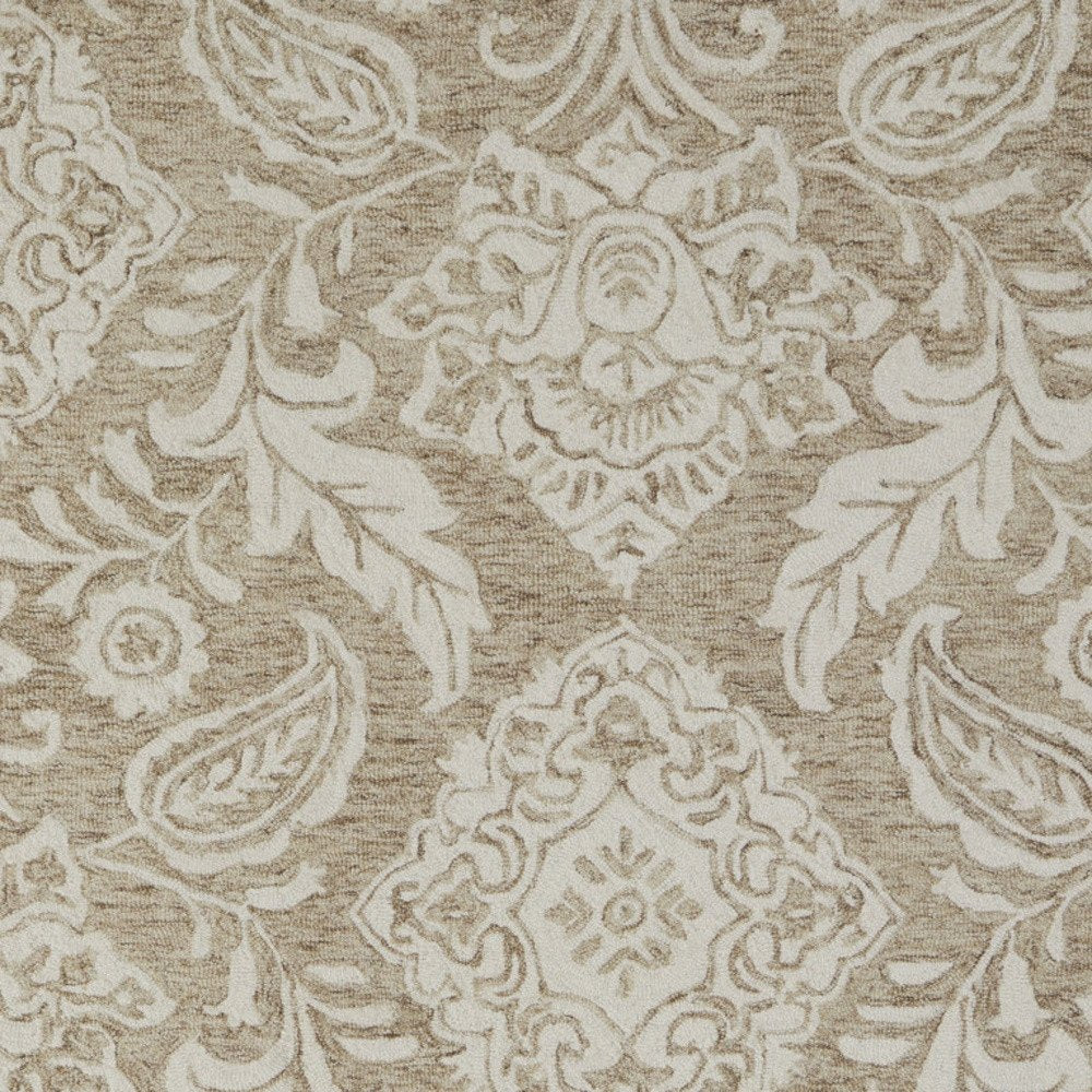 10' X 14' Blue and Ivory Wool Oriental Hand Tufted Area Rug