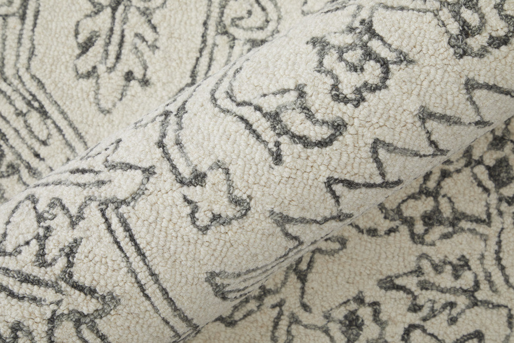 10' X 14' Brown and Ivory Wool Oriental Hand Tufted Area Rug