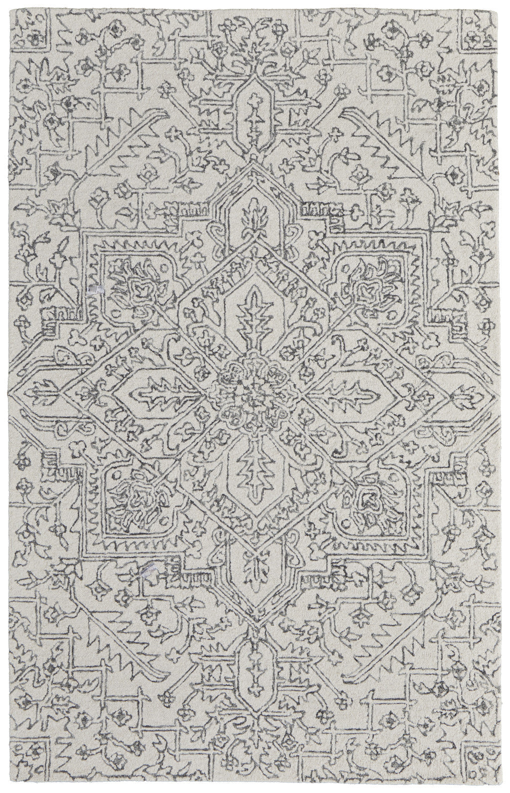 10' X 14' Brown and Ivory Wool Oriental Hand Tufted Area Rug