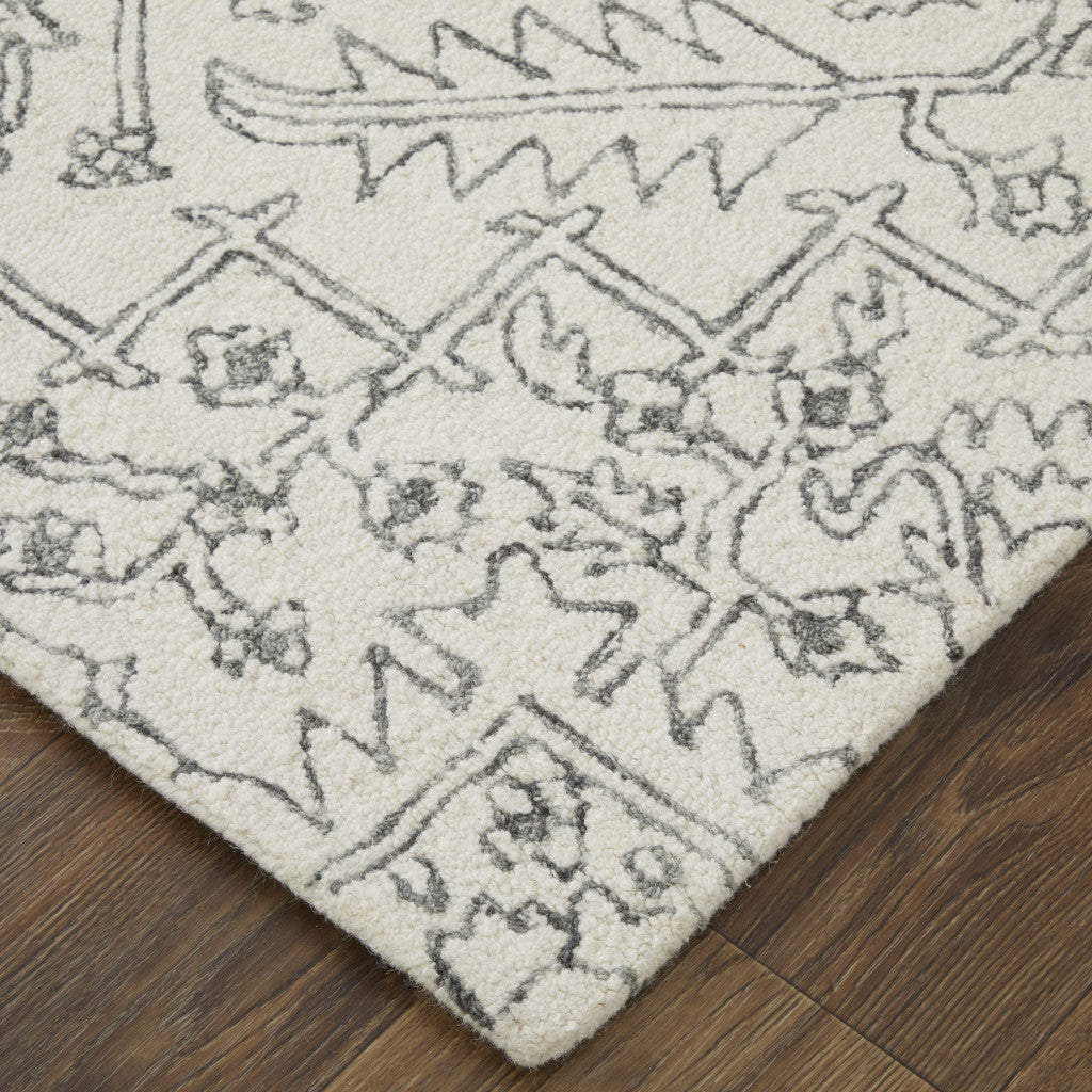 10' X 14' Brown and Ivory Wool Oriental Hand Tufted Area Rug