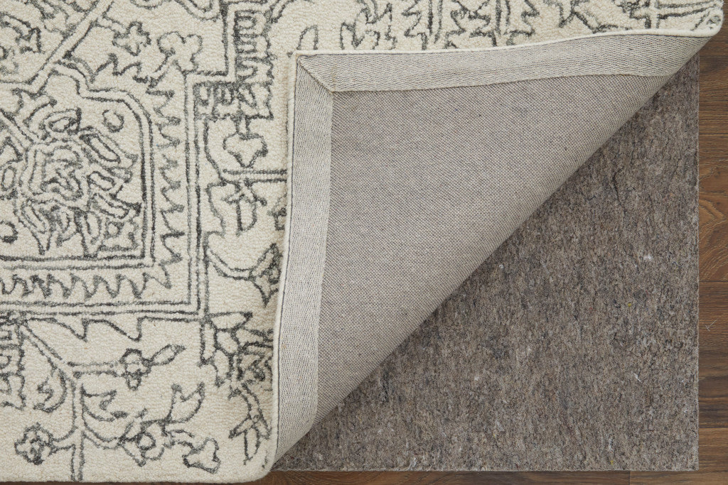 10' X 14' Brown and Ivory Wool Oriental Hand Tufted Area Rug