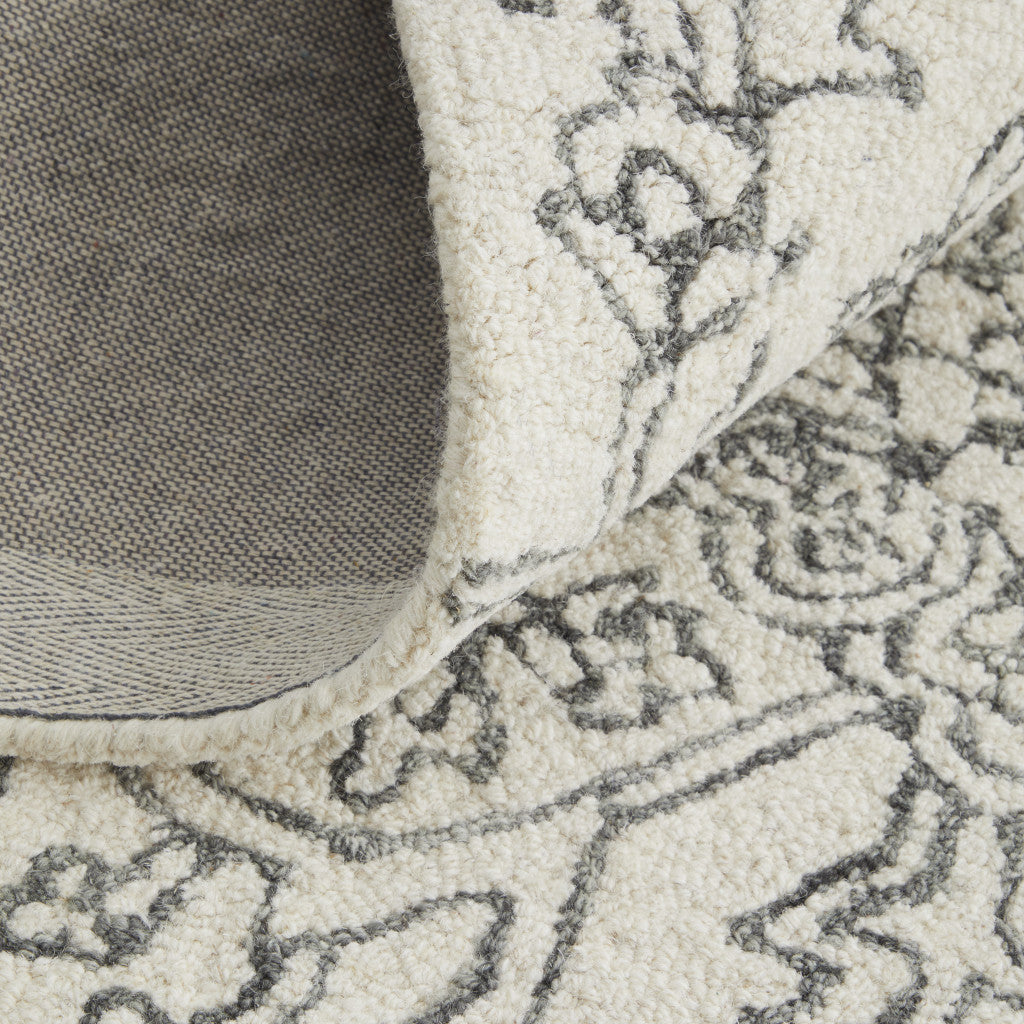 10' X 14' Brown and Ivory Wool Oriental Hand Tufted Area Rug