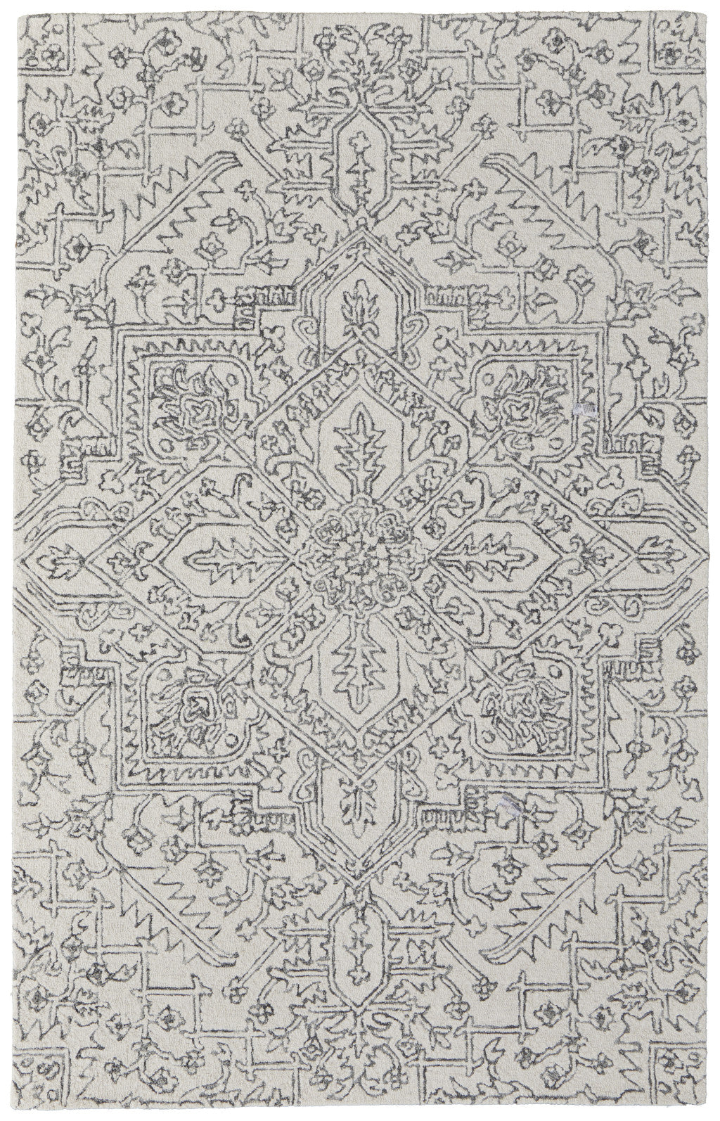 10' X 14' Brown and Ivory Wool Oriental Hand Tufted Area Rug