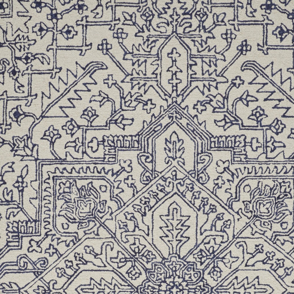 10' X 14' Brown and Ivory Wool Oriental Hand Tufted Area Rug