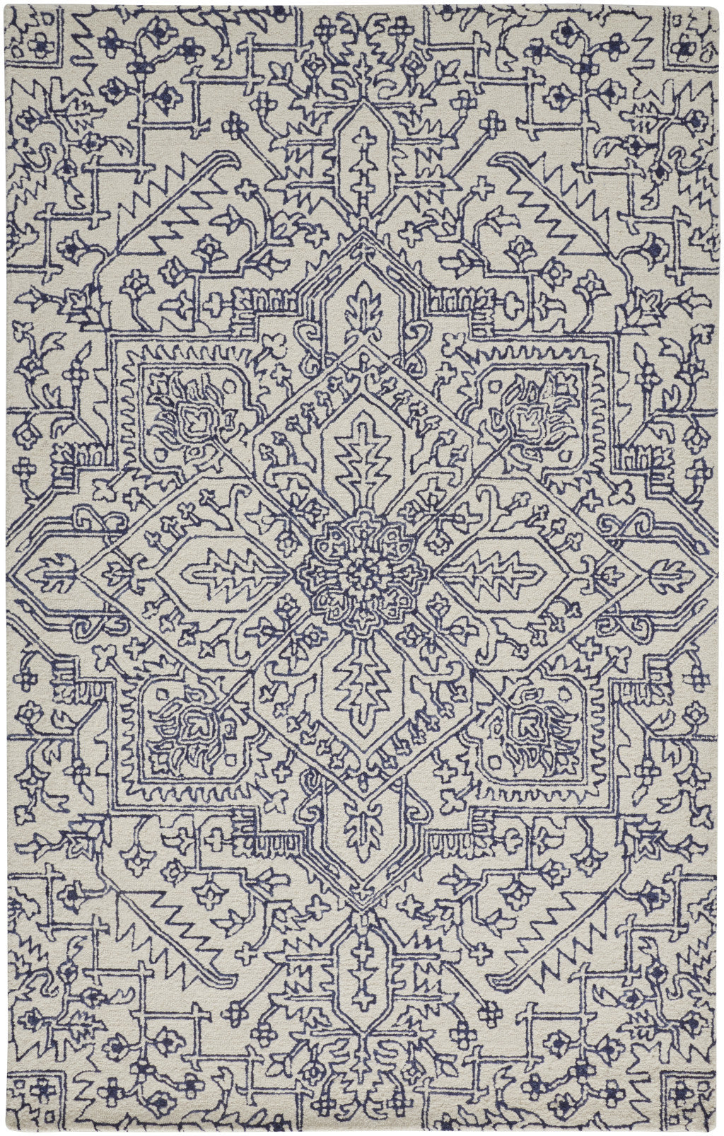 10' X 14' Brown and Ivory Wool Oriental Hand Tufted Area Rug