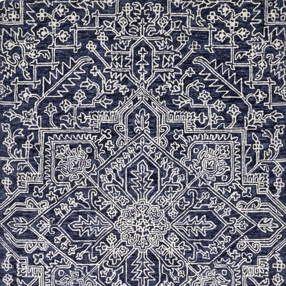 10' X 14' Brown and Ivory Wool Oriental Hand Tufted Area Rug