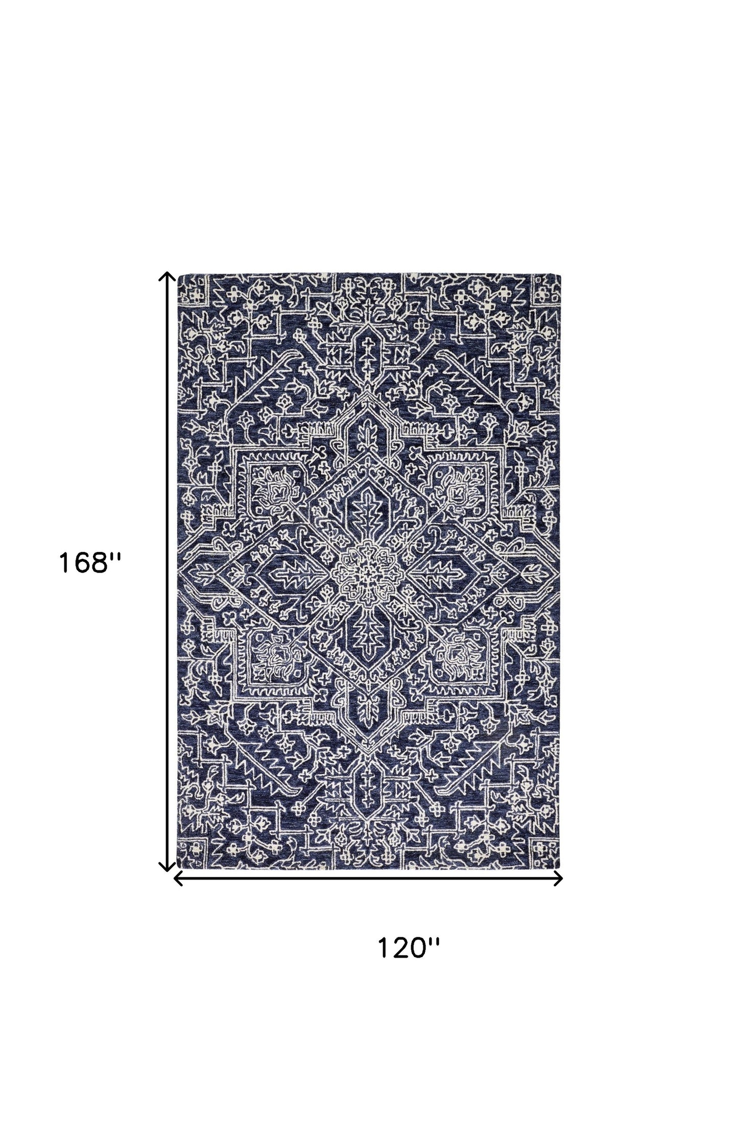 10' X 14' Brown and Ivory Wool Oriental Hand Tufted Area Rug