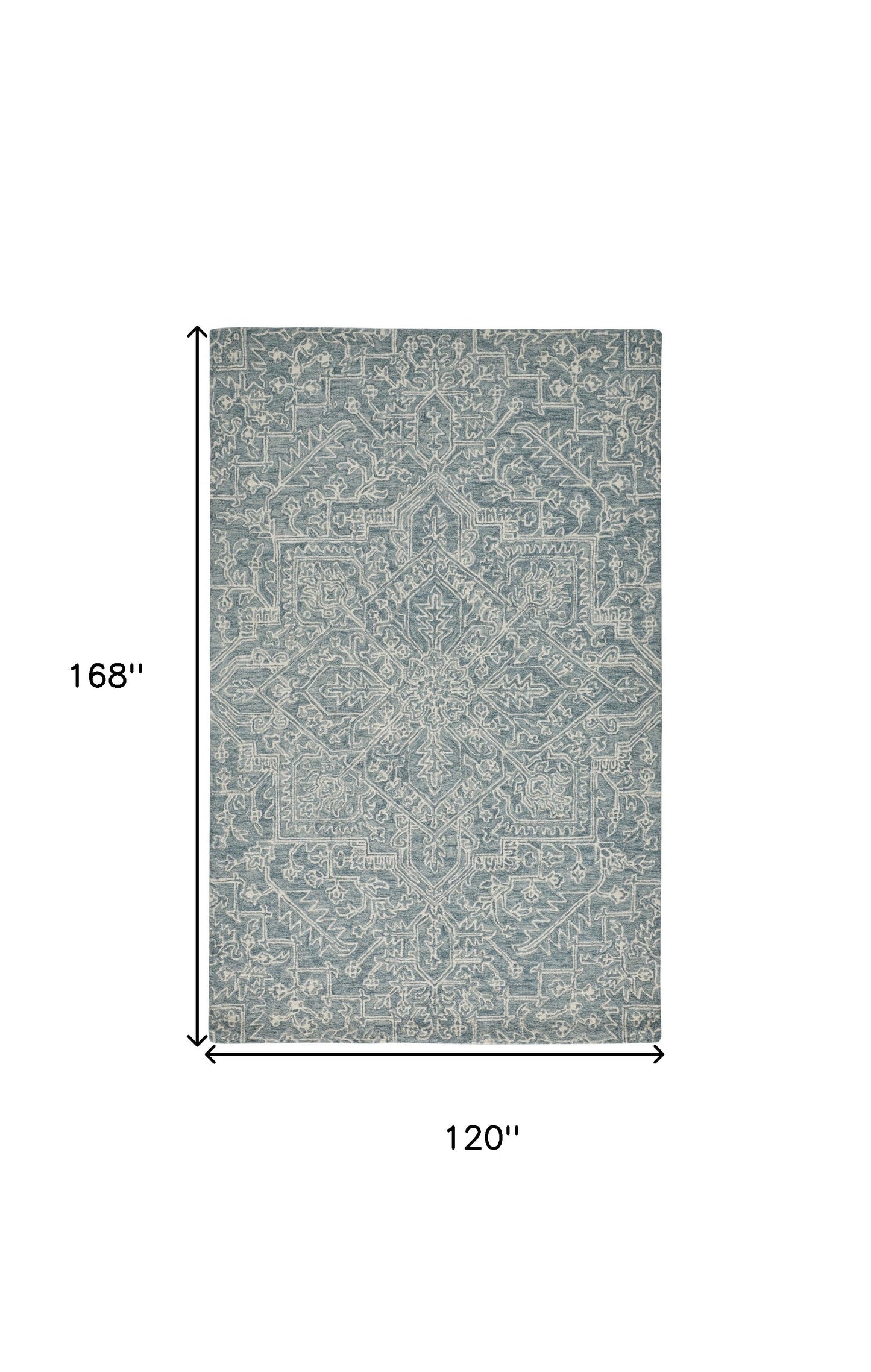 10' X 14' Brown and Ivory Wool Oriental Hand Tufted Area Rug