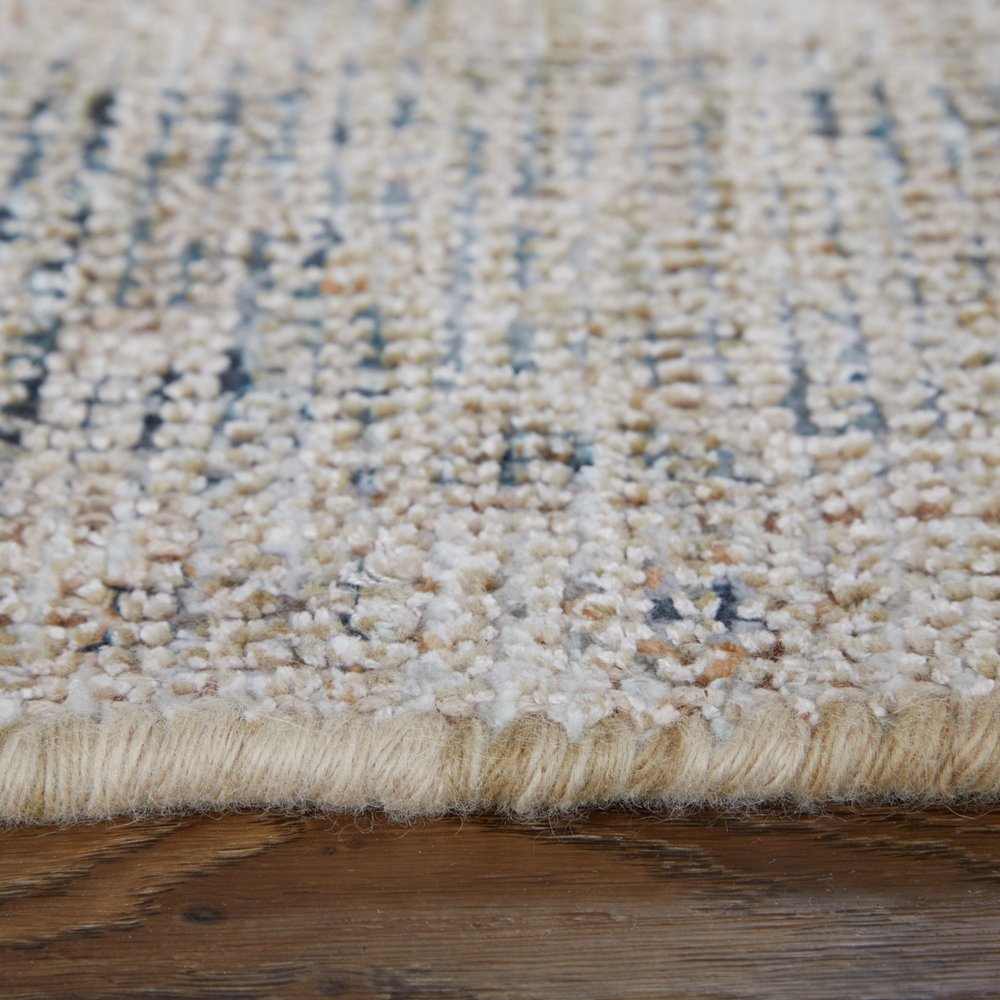 4' X 6' Tan and Gray Oriental Hand Woven Distressed Area Rug With Fringe