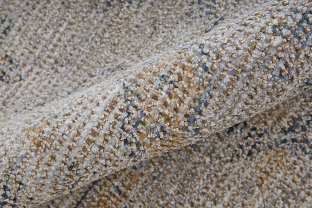 4' X 6' Tan and Gray Oriental Hand Woven Distressed Area Rug With Fringe