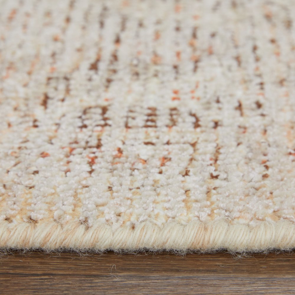 4' X 6' Tan Orange and Ivory Oriental Hand Woven Distressed Area Rug With Fringe