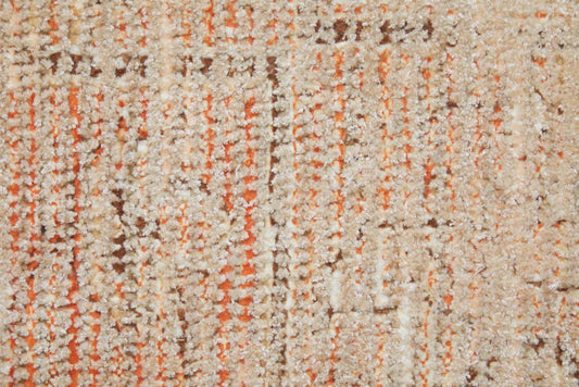 4' X 6' Tan Orange and Ivory Oriental Hand Woven Distressed Area Rug With Fringe