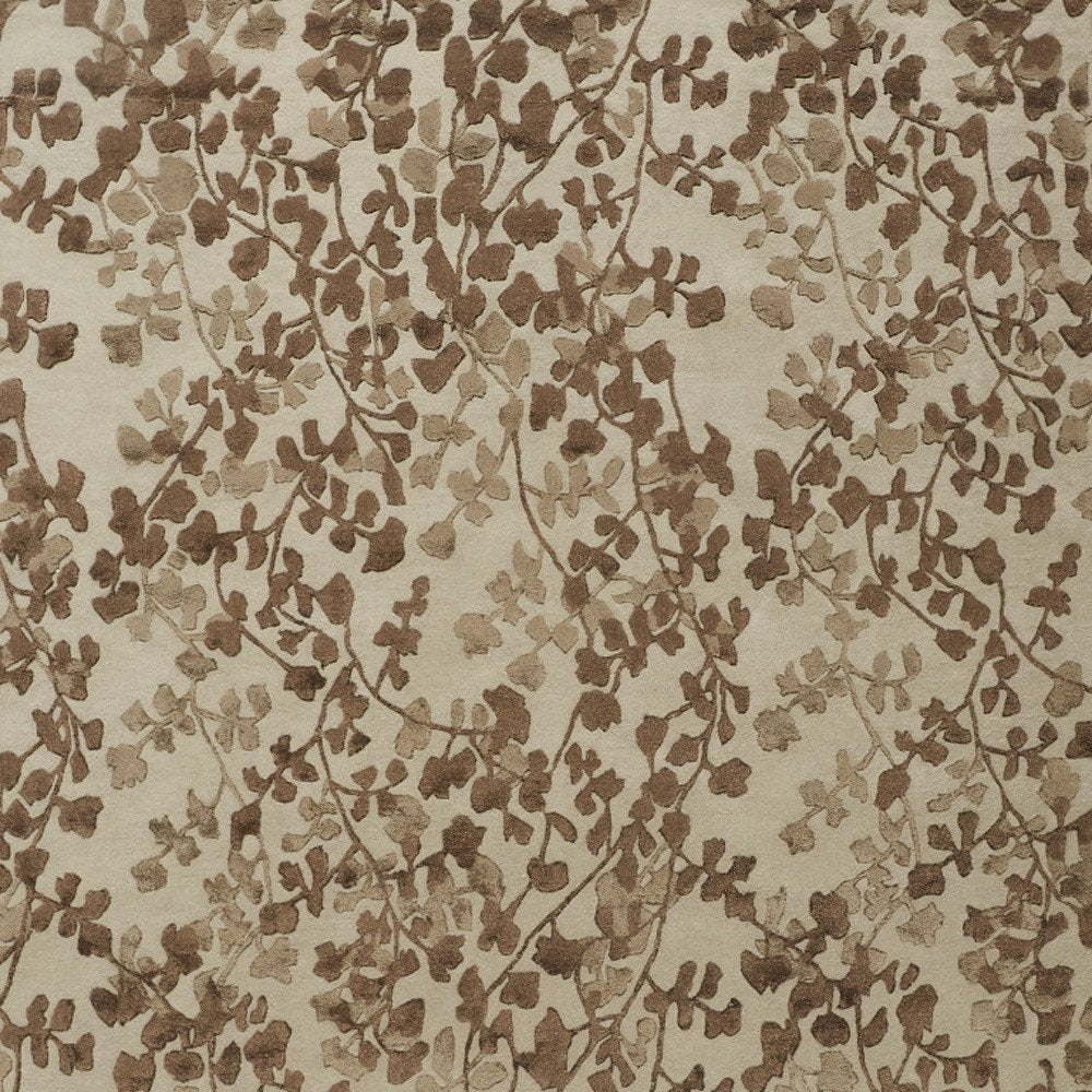 5' X 8' Taupe and Brown Floral Hand Tufted Area Rug