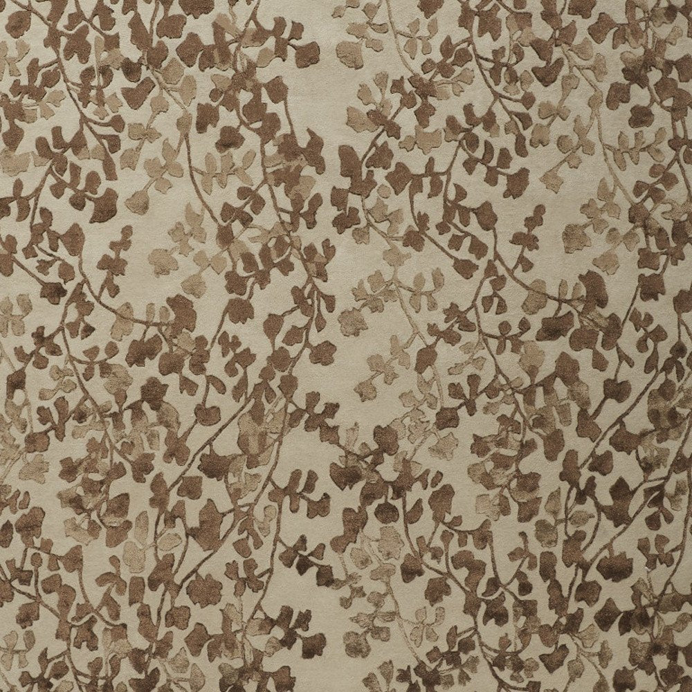 5' X 8' Taupe and Brown Floral Hand Tufted Area Rug